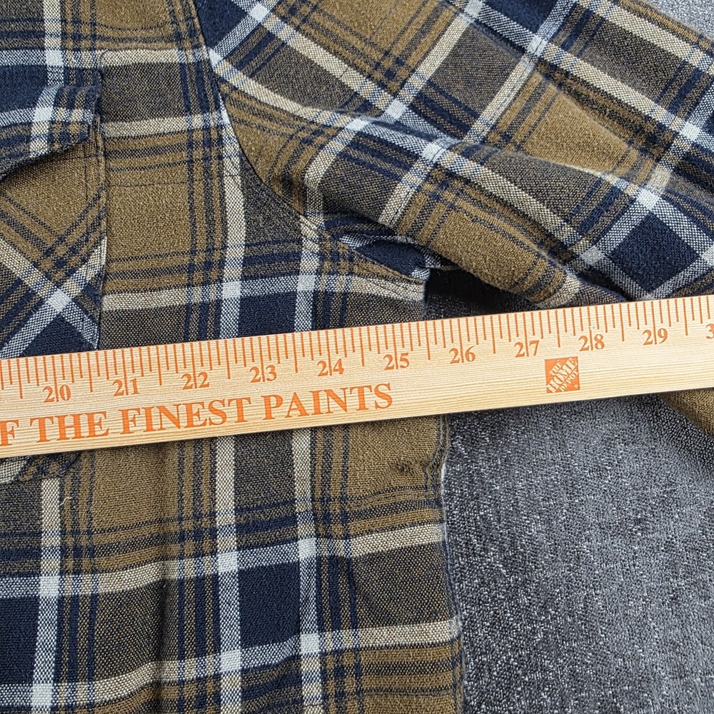Harley Davidson Quilted Flannel Shirt Jacket Shacket Blue Tan Plaid Biker XXL - Picture 2 of 10
